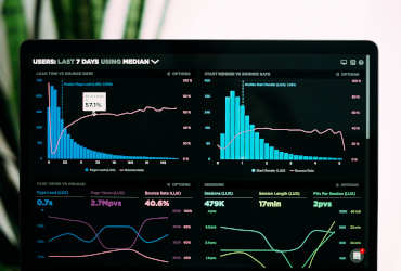 Big data executives pc screen showing info